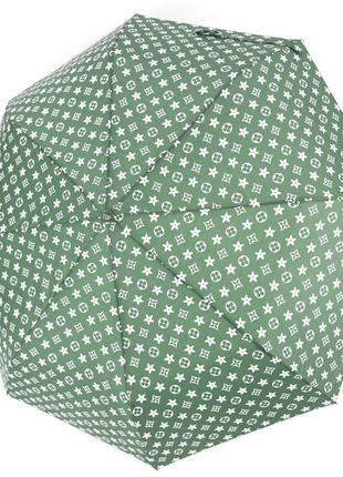 Зонт женский полуавтомат складной toprain с 8 спицами, антишторм, легкий, зеленый