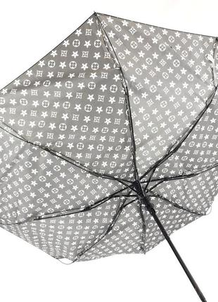 Женский зонт полуавтомат складной toprain с 8 спицами и чехлом в комплекте, антишторм, черный6 фото