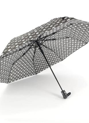 Женский зонт полуавтомат складной toprain с 8 спицами и чехлом в комплекте, антишторм, черный3 фото