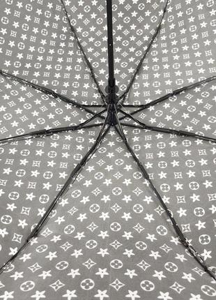 Женский зонт полуавтомат складной toprain с 8 спицами и чехлом в комплекте, антишторм, черный9 фото