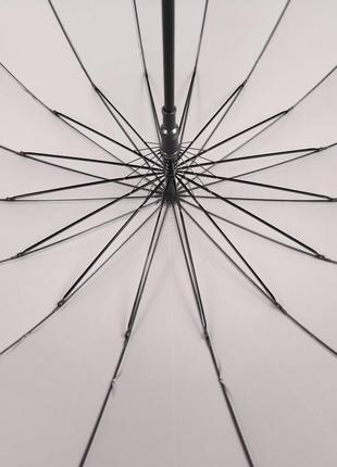 Семейный зонт-трость полуавтомат анти-шторм с 16 спицами6 фото