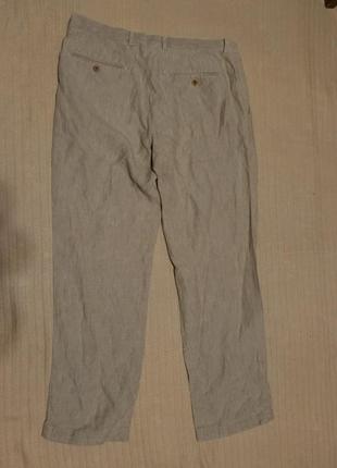 Свободные легкие бежевые льняные брюки next formal wear англия 34 r7 фото