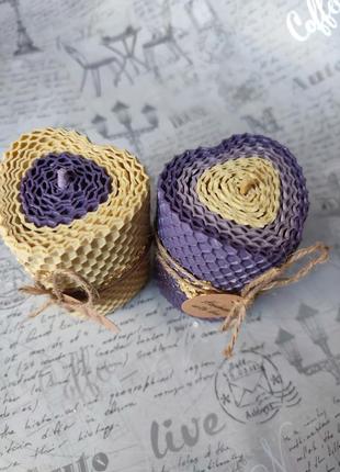 Набір свічок з вощини сердечко