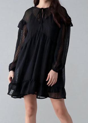 Платье 2в1, черное платье / платье прозрачное