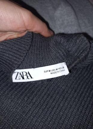 Свитер теплый вязаный трикотажный рубчик zara4 фото