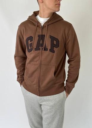 Artica winter jacket 144096185 gap logo fleece zip hoodie cozy brown 1199