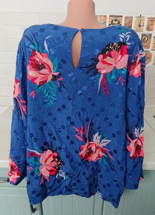 Красивая женская блуза в цветы большой размер батал 50 /52/54 блузка блузочка7 фото