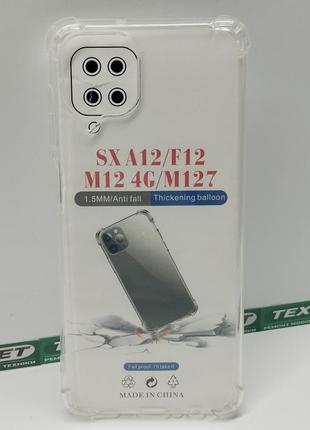 Tpu чохол getman ease logo посилені кути для samsung galaxy а12/м12. безбарвний (прозорий)