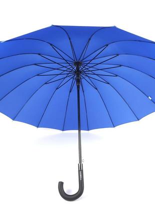 Большой зонт-трость полуавтомат анти-шторм с 16 спицами5 фото
