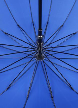 Большой зонт-трость полуавтомат анти-шторм с 16 спицами9 фото
