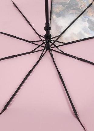 Жіночий напівавтомат зонт складний susino з 9 спицями, антишторм, пудровий3 фото
