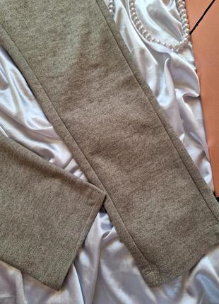 Теплые кашемировые бежевые брюки с поясом4 фото