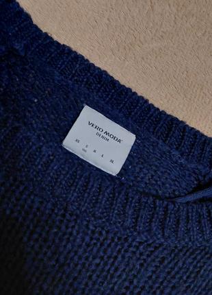 Синій в'язаний светр vero moda рукава реглан5 фото