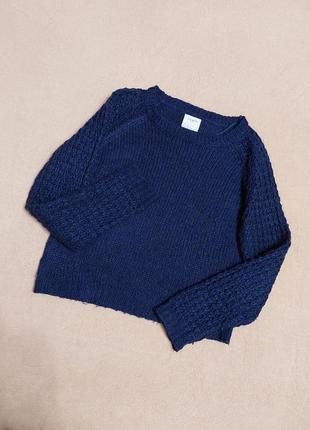 Синій в'язаний светр vero moda рукава реглан3 фото