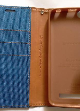 Чохол-книжка goospery з тканини для lenovo a2020 vibeс синій3 фото