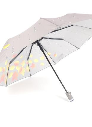 Зонт женский полуавтомат складной susino с 9 спицами, антишторм, легкий, бежевый5 фото