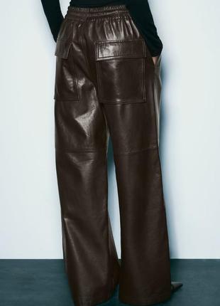 Шкіряні джогери zara zw leather collection3 фото