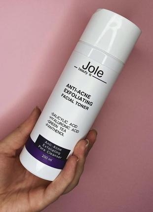 Тонер для лица с салициловой кислотой и пантенолом jole anti acne exfoliating toner