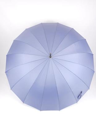 Женский зонт трость, полуавтомат, 16 спиц, семейный большой зонт антиветер, голубой5 фото