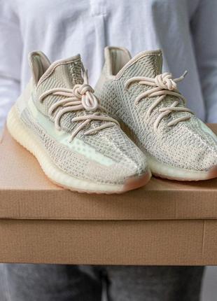 Adidas yeezy boost 350 citrin в бежевом цвете женские кроссовки адидас (36-40)2 фото