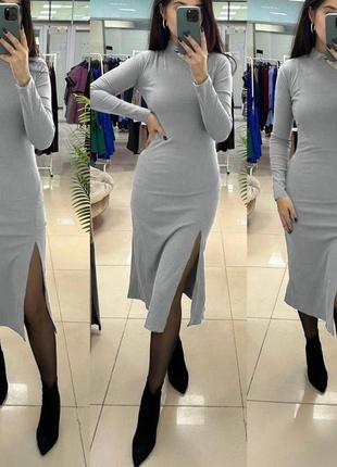 Женское платье рубчик на флисе