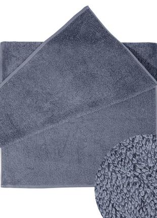 Рушник махровий 50×90 лицеве, сіре щіл. 400