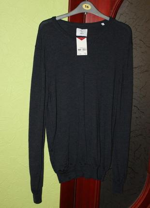 Новый мужской джемпер, свитер, 100% шерсть мериноса, размер л от black6 фото