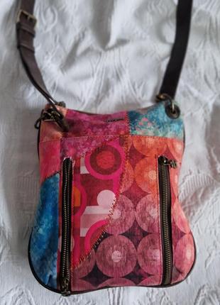 Женская текстильная сумочка кросбоди desigual9 фото