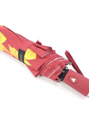 Жіноча парасолька напівавтомат складаний susino з 9 спицями, антишторм, червоний5 фото