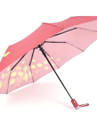 Жіноча парасолька напівавтомат складаний susino з 9 спицями, антишторм, червоний2 фото