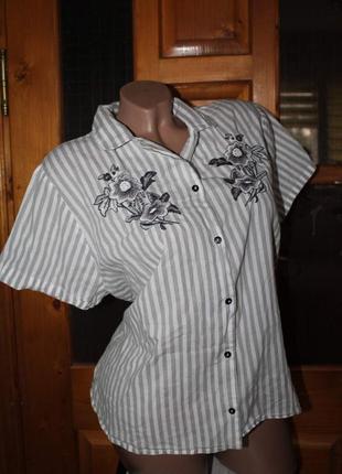 Котоновая рубашечка с вышивкой