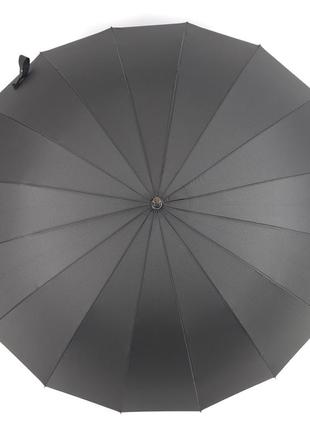 Мужской зонт-трость антишторм с 16 спицами и полуавтоматическим открытием