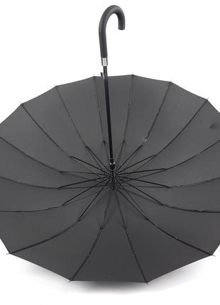 Чоловіча парасолька-тростина антишторм з 16 спицями та напівавтоматичним відкриттям4 фото