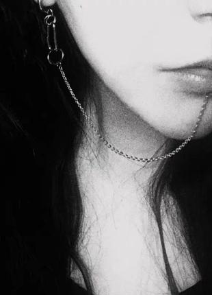 Кафф серьга с цепочкой и зажимом2 фото