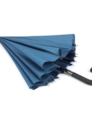 Семейный большой зонт-трость полуавтомат анти-шторм с 16 спицами4 фото