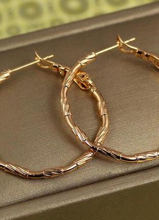 Сережки xuping jewelry гранні циліндри 3 см золотисті