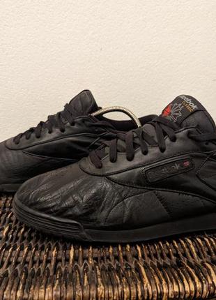 Винтажные черные кожаные кроссовки reebok classic rb 001 r ii 46p. 30.5см3 фото