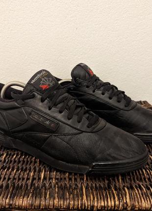 Винтажные черные кожаные кроссовки reebok classic rb 001 r ii 46p. 30.5см1 фото