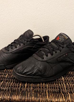 Винтажные черные кожаные кроссовки reebok classic rb 001 r ii 46p. 30.5см2 фото