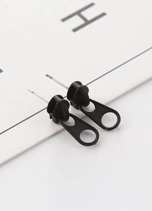Серьги застежки чёрные