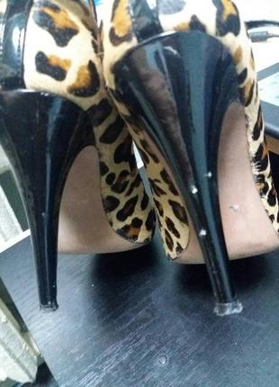 Шкіряні туфлі, леопардовий принт.4 фото