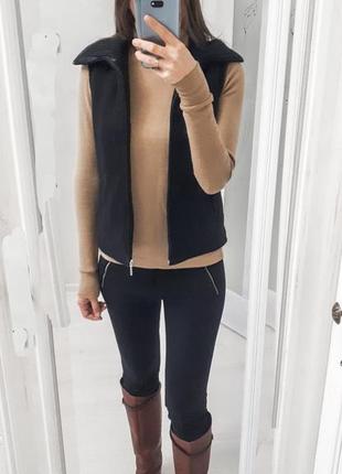 Шерстяна водолазка шерсть вовняний гольф з вовни бежевий шерстяний гольф кемел6 фото