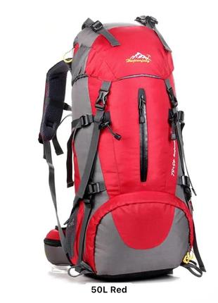 Туристичний, похідний рюкзак weikani 45 + 5l червоний1 фото