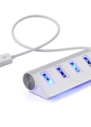 Концентратор зарядное устройство usb-hub хаб адаптер переходник 4в1 tiegem aluminum led indicator df0943