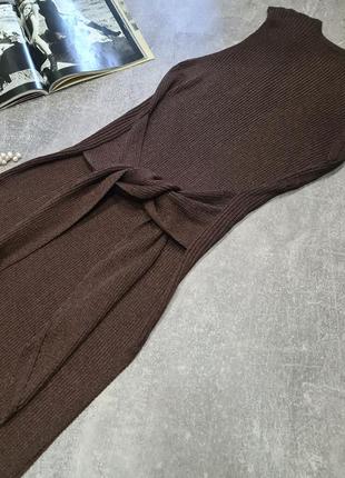 Туніка жилет безрукавка сукня коричнева в рубчик massimo dutti10 фото