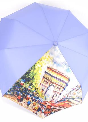 Качественный женский зонт полуавтомат складной susino с 9 спицами, антишторм, голубой9 фото