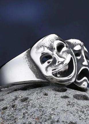 Оригинальное кольцо 17.5 р перстень маска череп 💀 панк рок металл нержавеющая сталь5 фото