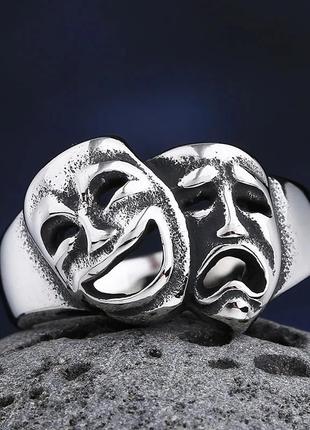 Оригинальное кольцо 17.5 р перстень маска череп 💀 панк рок металл нержавеющая сталь3 фото
