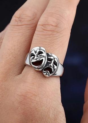 Оригинальное кольцо 17.5 р перстень маска череп 💀 панк рок металл нержавеющая сталь2 фото