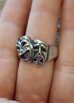 Оригинальное кольцо 17.5 р перстень маска череп 💀 панк рок металл нержавеющая сталь7 фото